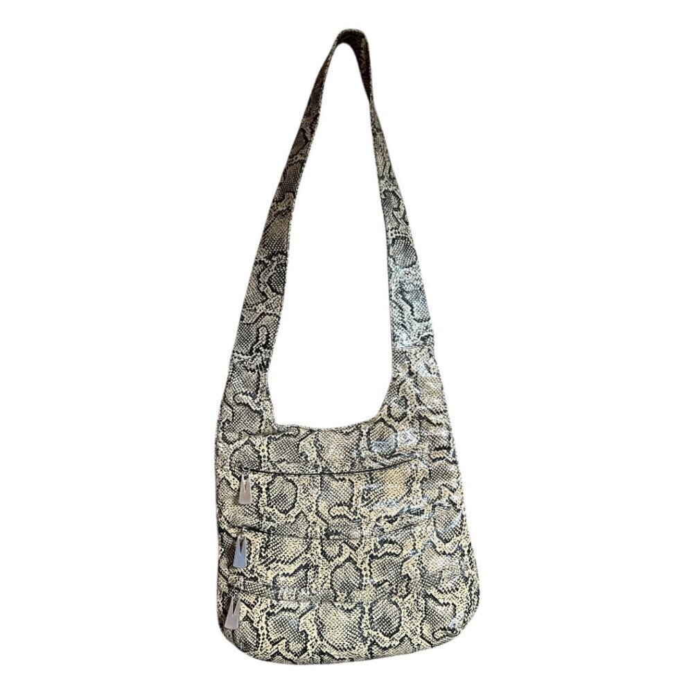 Vintage Liza Ganz Shoulder Crossbody Python Snakeskin Embossed Purse Handbag